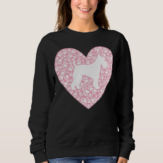 Schnauzer Silhouette Heart Paws Adorable Sweatshirt