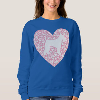 Schnauzer Silhouette Heart Paws Adorable Sweatshirt