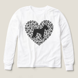 Schnauzer Silhouette Heart Paws Print - Dog Lover