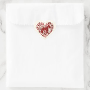 Schnauzer Silhouette Heart Paws Print - Dog Lover Sticker