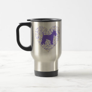 Schnauzer Silhouette Heart Paws Print - Dog Lover Travel Mug