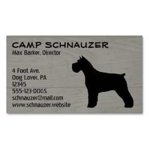 Schnauzer Silhouette Magnetic Business Card