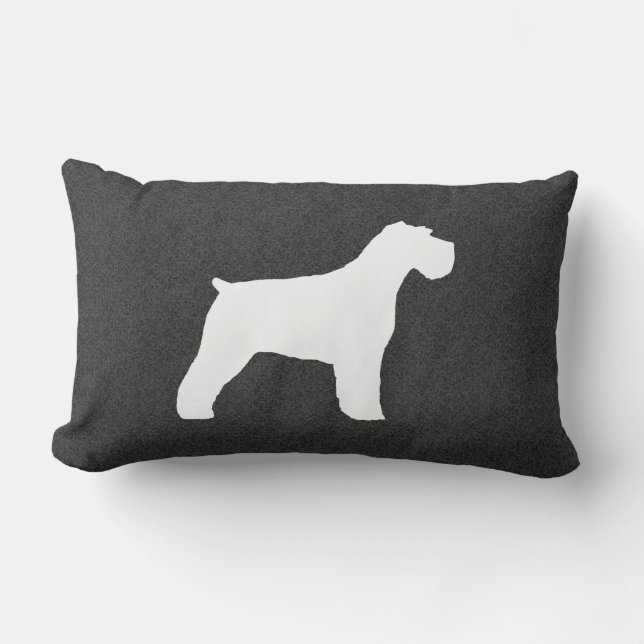 Schnauzer Silhouette (Natural Ears) Lumbar Cushion (Front)