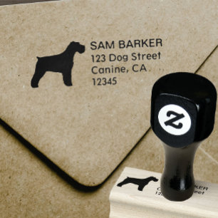 Schnauzer Silhouette Return Address Rubber Stamp