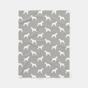 Schnauzer Silhouettes Pattern Fleece Blanket