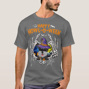 Schnauzer Skeleton Heart Happy HowlOWeen Costume  T-Shirt