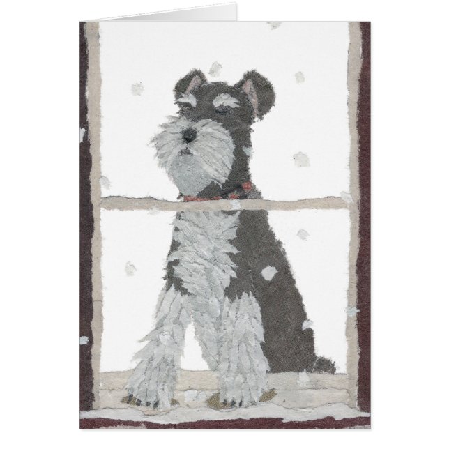Schnauzer, Snow, Winter, Dog Art (Front)