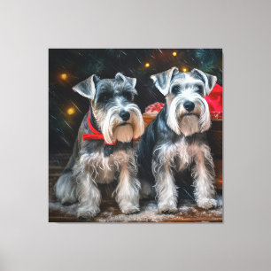 Schnauzer Snowy Sleigh Christmas Decor 