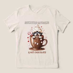 Schnauzer Snuggles & Hot Chocolate Tri-Blend Shirt
