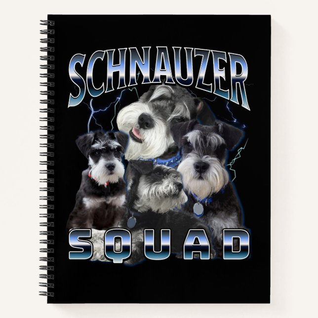 Schnauzer Squad - Bootleg Rap Style Notebook (Front)