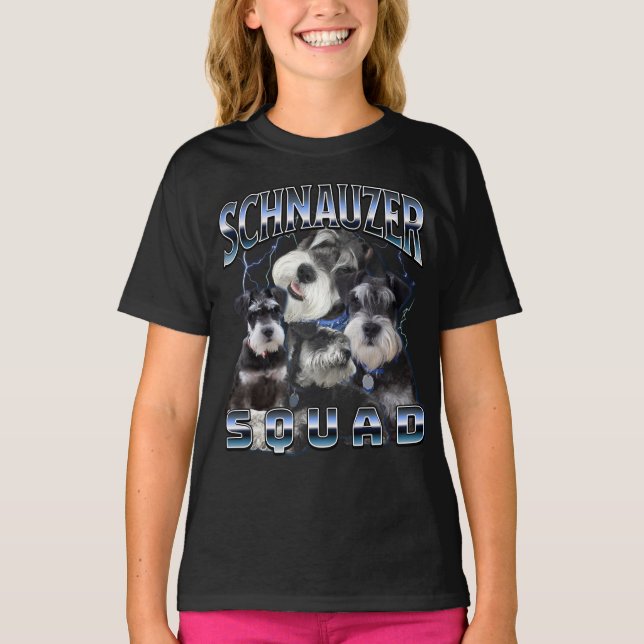 Schnauzer Squad - Bootleg Rap Style T-Shirt (Front)