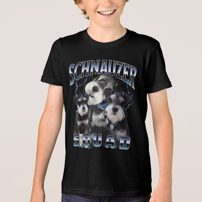 Schnauzer Squad - Bootleg Rap Style Tri-Blend Shirt (Front)