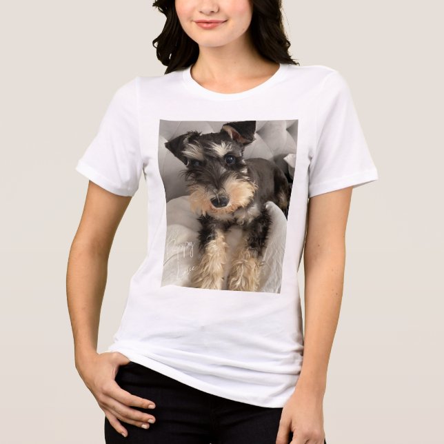 Schnauzer T-Shirt Tri-Blend Shirt (Front)