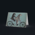 Schnauzer Tandem Card<br><div class="desc">Schnauzer Tandem by Fabfunky. Features schnauzers riding a bicycle in a whimsical,  steampunk style. | 192047D</div>