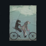 Schnauzer Tandem Fleece Blanket<br><div class="desc">Schnauzer Tandem by Fabfunky. Features schnauzers riding a bicycle in a whimsical,  steampunk style. | 192047D</div>