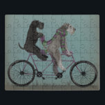 Schnauzer Tandem Jigsaw Puzzle<br><div class="desc">Schnauzer Tandem by Fabfunky. Features schnauzers riding a bicycle in a whimsical,  steampunk style. | 192047D</div>