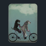 Schnauzer Tandem Magnet<br><div class="desc">Schnauzer Tandem by Fabfunky. Features schnauzers riding a bicycle in a whimsical, steampunk style. | 192047D</div>