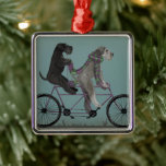 Schnauzer Tandem Metal Tree Decoration<br><div class="desc">Schnauzer Tandem by Fabfunky. Features schnauzers riding a bicycle in a whimsical,  steampunk style. | 192047D</div>