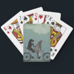 Schnauzer Tandem Playing Cards<br><div class="desc">Schnauzer Tandem by Fabfunky. Features schnauzers riding a bicycle in a whimsical,  steampunk style. | 192047D</div>
