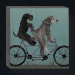 Schnauzer Tandem Wooden Box Sign<br><div class="desc">Schnauzer Tandem by Fabfunky. Features schnauzers riding a bicycle in a whimsical,  steampunk style. | 192047D</div>