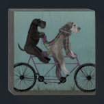 Schnauzer Tandem Wooden Box Sign<br><div class="desc">Schnauzer Tandem by Fabfunky. Features schnauzers riding a bicycle in a whimsical,  steampunk style. | 192047D</div>