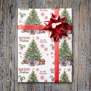 Schnauzer Terrier Basket Under the Christmas Tree Wrapping Paper