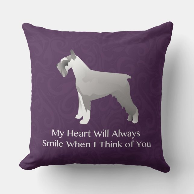 Schnauzer Thinking of You Design Cushion (Front)