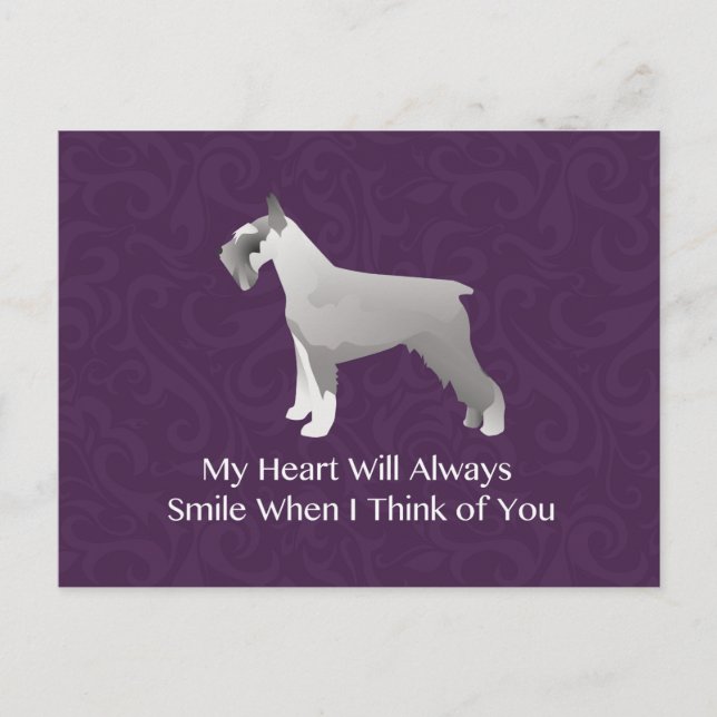 Schnauzer Thinking of You Design Postcard (Front)