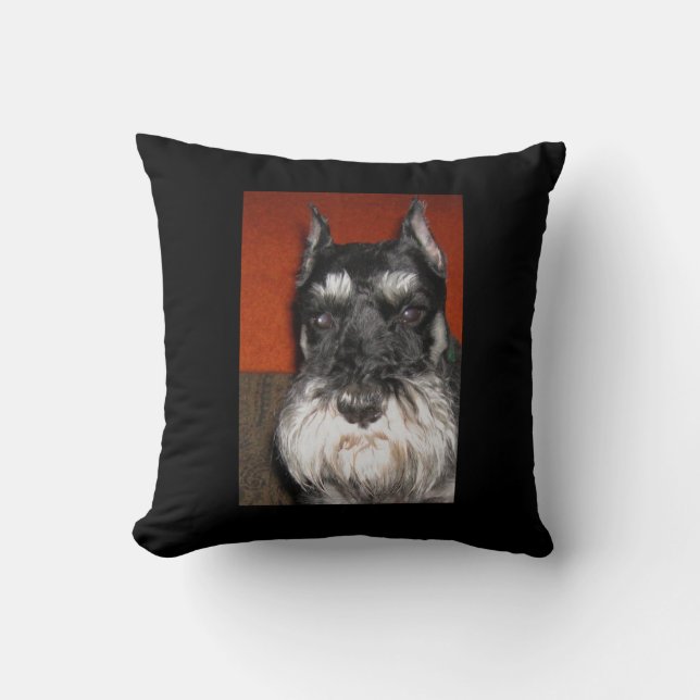 Schnauzer Throw Pillow (Front)