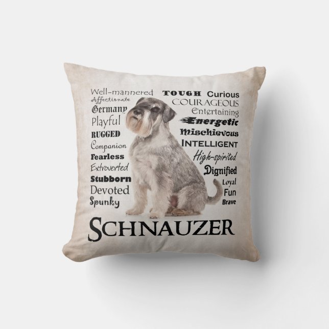 Schnauzer Traits Pillow (Front)