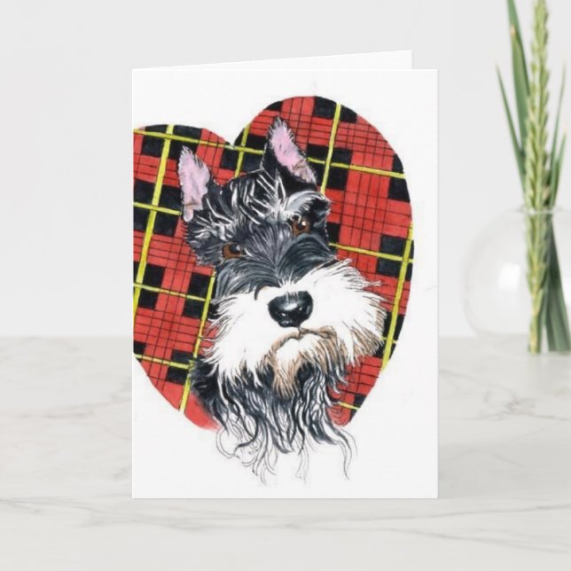 Schnauzer Valentine Holiday Card (Front)