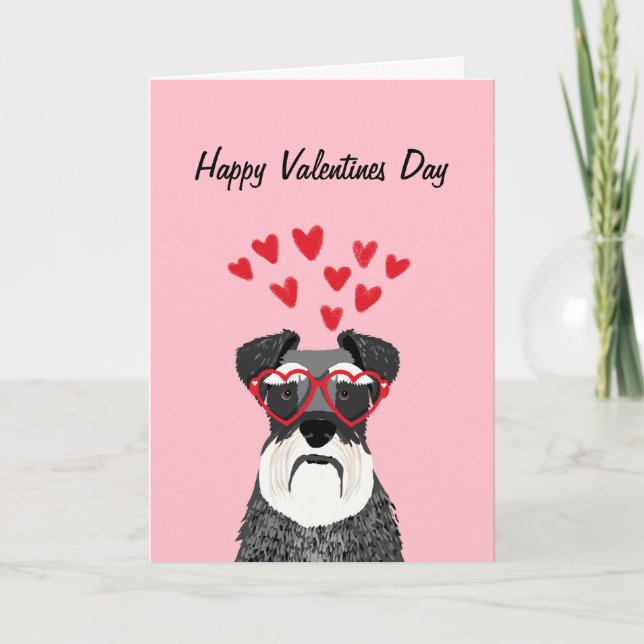 Schnauzer Valentines Dog Love Card (Front)
