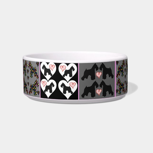 Schnauzer Water and Food Bowl (Left)