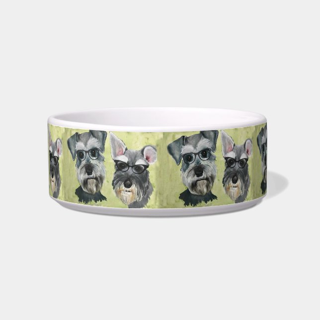 Schnauzer Water and Food Bowl (Left)