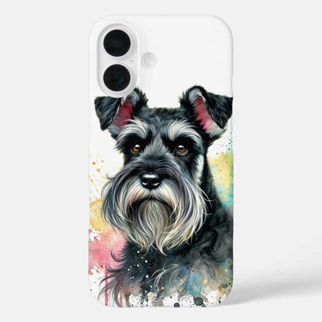  Schnauzer Watercolor Art Case-Mate iPhone Case (Back)