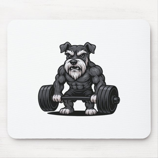 Schnauzer Weightlifting Bodybuilder Workout Gym Do Mouse Pad (Front)