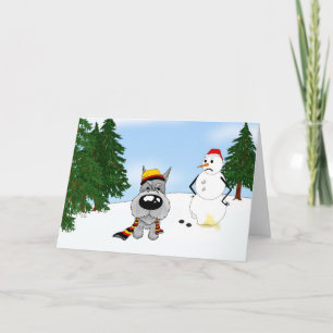 Schnauzer Winter Scene Holiday Card