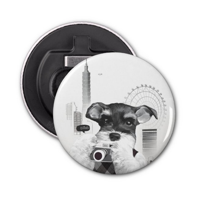 Schnauzer with Camera Bottle Opener (Front)