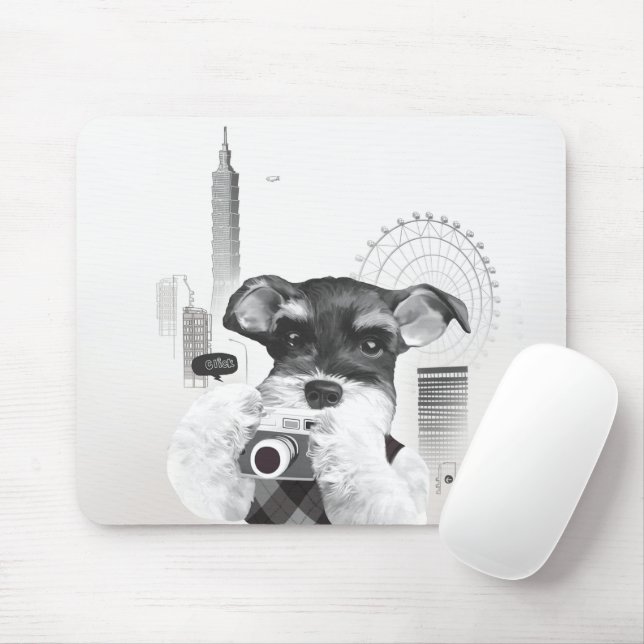Schnauzer with Camera Mouse Pad (With Mouse)