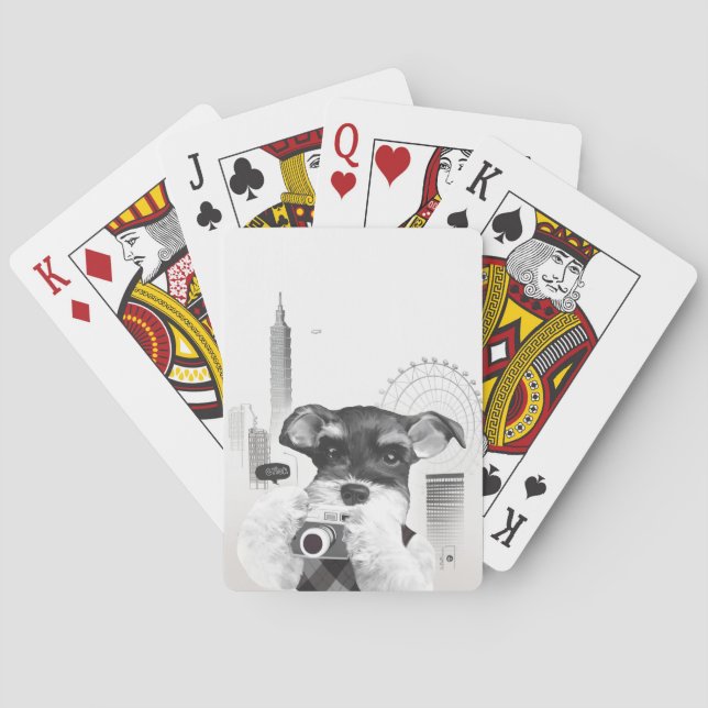 Schnauzer with Camera Playing Cards (Back)
