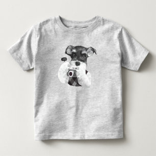 Schnauzer with Camera Toddler T-Shirt
