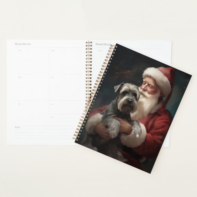 Schnauzer With Santa Claus Festive Christmas Planner (Display)