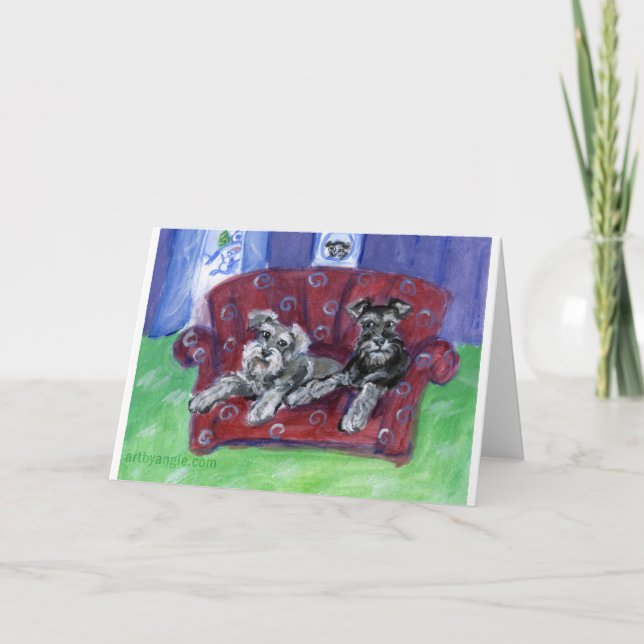 Schnauzers Moove over Holiday Card (Front)