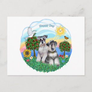 Schnauzers (Two) Postcard