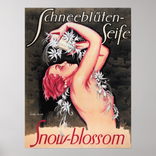 Schneebluten Seife Snow Blossom Bath Soap German Poster (Front)
