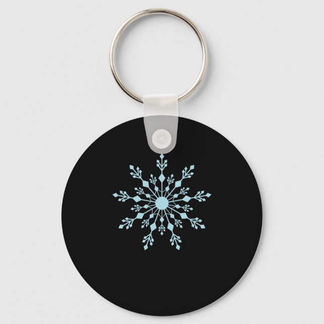 Schneeflocke als Muster im Winter Key Ring (Front)