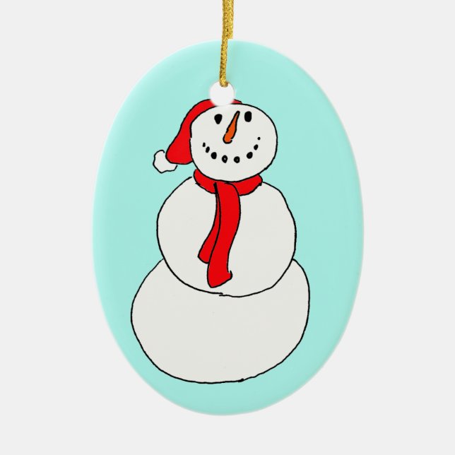 Schneemann Ceramic Tree Decoration (Front)