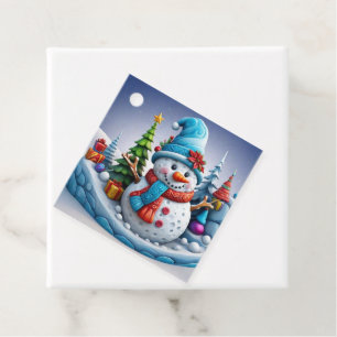 Schneemann in Winterlandschaft - Favour Tags