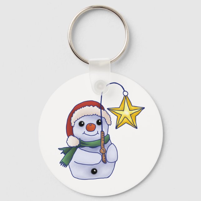 Schneemann mit Stern Key Ring (Front)