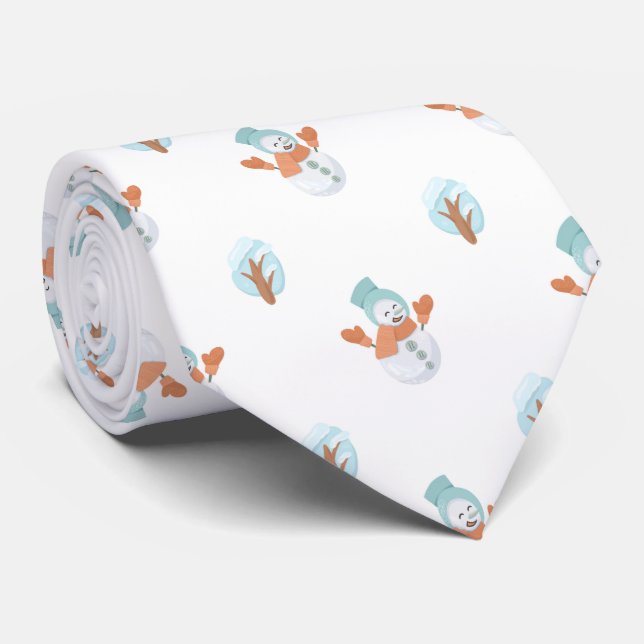 Schneemann Pattern Tie (Rolled)